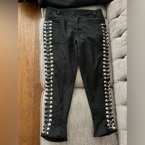 Pre-owned Black with Silver Charro Suit Sz 38